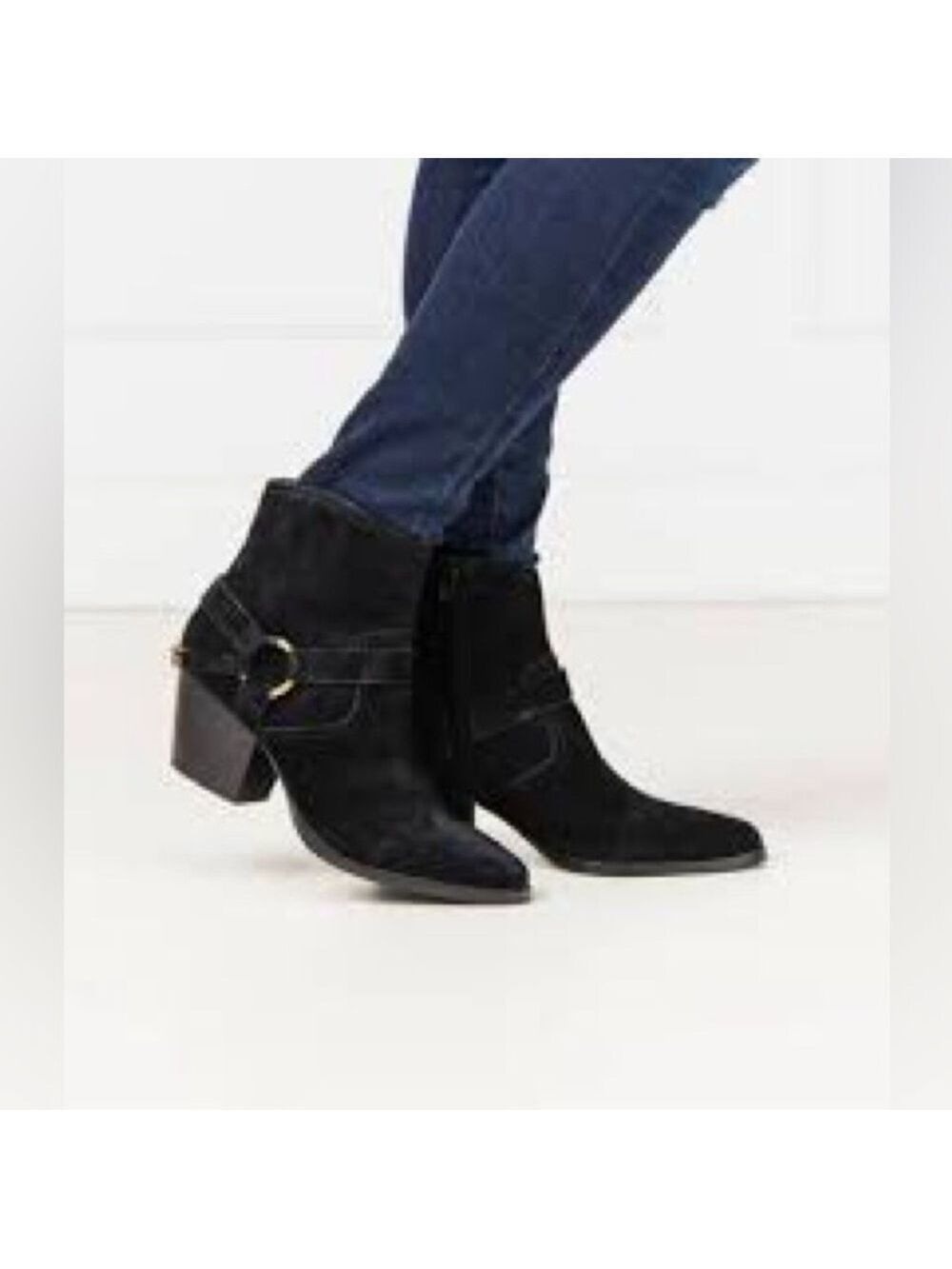 Women’s Bella Vita Bronx Black Leather Booties Size 7.5 W!